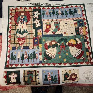 Cranston Starlight Angel Leslie Beck Fabric Panel Country Christmas 100% Cotton